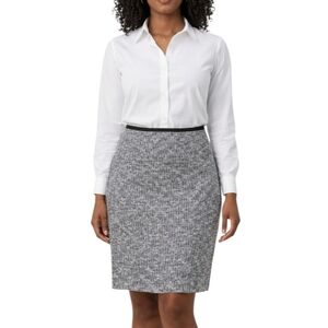 Calvin Klein Black and White Tweed Pencil Skirt 10P